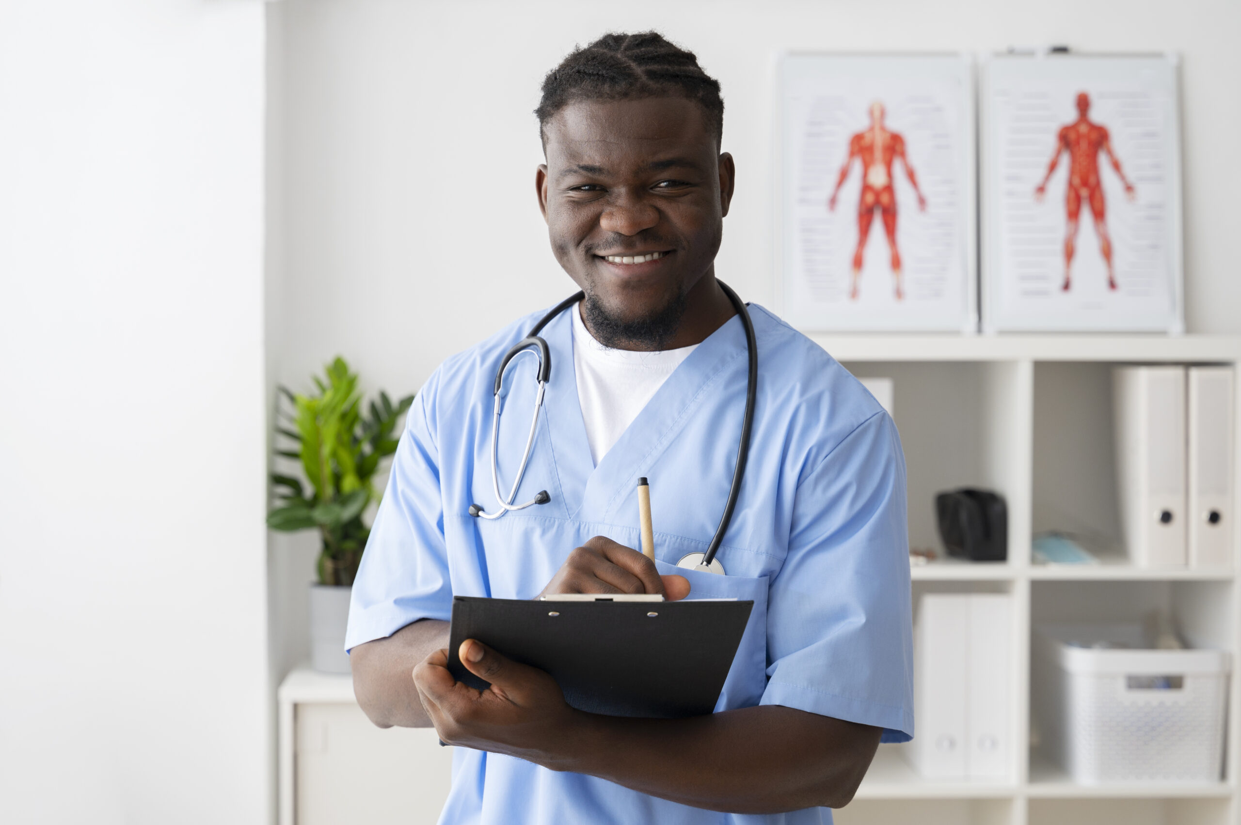 Male nurse working clinic